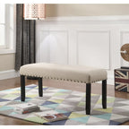 Biony Fabric Dining Bench with Nailhead Trim