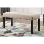Biony Fabric Dining Bench with Nailhead Trim