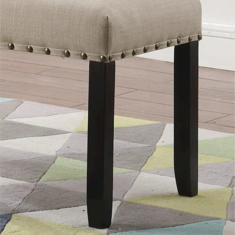 Biony Fabric Dining Bench with Nailhead Trim