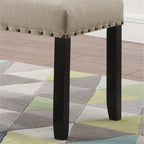 Biony Fabric Dining Bench with Nailhead Trim