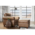  Leinster Fabric Arm Chair and Ottoman in Jetson Ginger