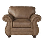 Leinster Fabric Arm Chair and Ottoman in Jetson Ginger