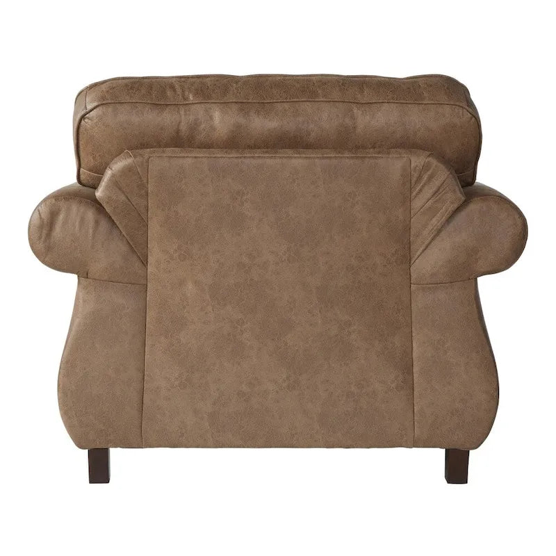 Leinster Fabric Arm Chair and Ottoman in Jetson Ginger