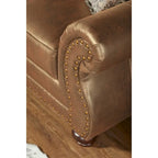 Leinster Fabric Arm Chair and Ottoman in Jetson Ginger