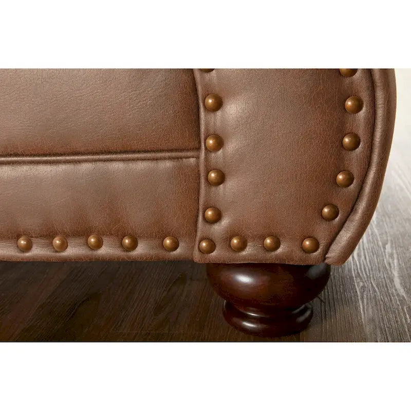 Leinster Fabric Arm Chair and Ottoman in Jetson Ginger