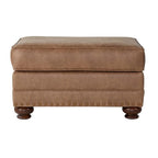 Leinster Fabric Arm Chair and Ottoman in Jetson Ginger