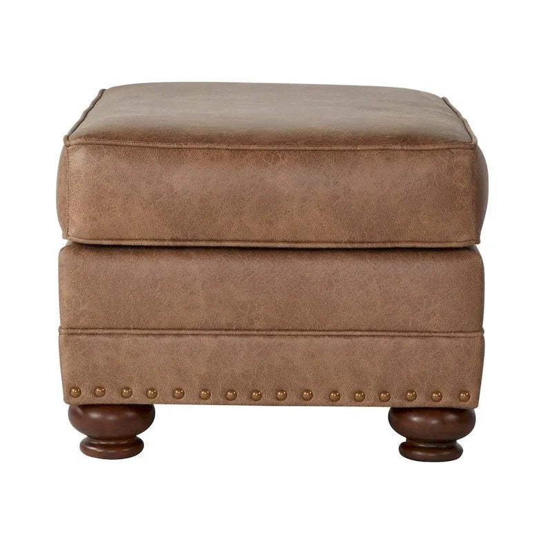 Leinster Fabric Arm Chair and Ottoman in Jetson Ginger