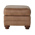 Leinster Fabric Arm Chair and Ottoman in Jetson Ginger