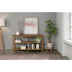 Edenton Wide Low 54W Bookcase with 2 Shelves, Walnut