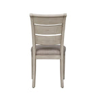 Farmhouse Reimagined Antique White Ladder Back Upholstered Side Chair (Set of 2)
