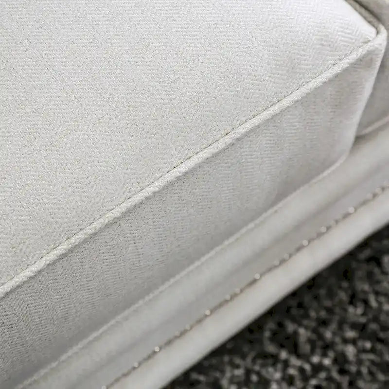 Tigg Contemporary White Chenille Nailhead Upholstered Sofa by