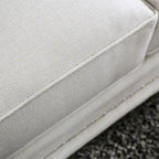 Tigg Contemporary White Chenille Nailhead Upholstered Sofa by