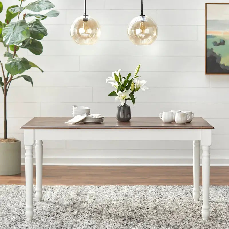 White Walnut 7-Piece Dining Set for 6