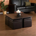  Crestfield Dark Brown Coffee Table/ Storage Ottoman Set