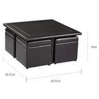 Crestfield Dark Brown Coffee Table/ Storage Ottoman Set