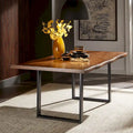 Banyan Live Edge Wood and Metal Sled Base Dining Table by  Artisan