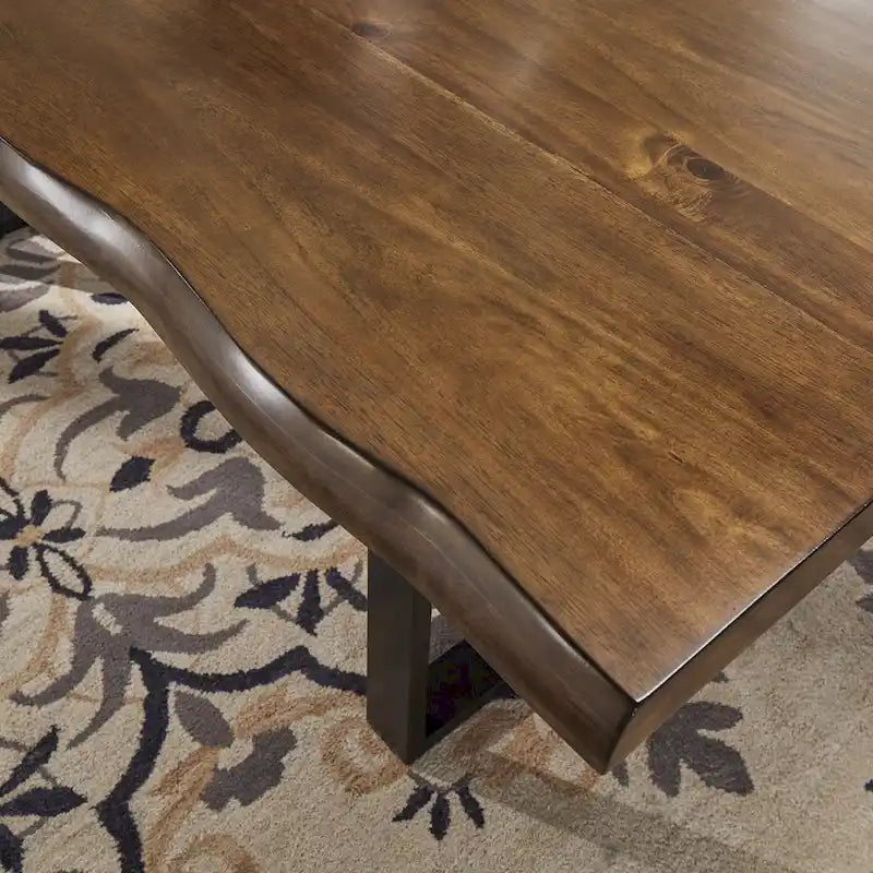 Banyan Live Edge Wood and Metal Sled Base Dining Table by  Artisan