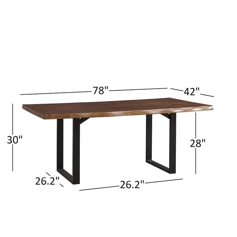 Banyan Live Edge Wood and Metal Sled Base Dining Table by  Artisan
