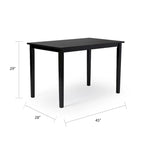 Simple Living Parson Black and Silver 5-Piece Dining Table and Chairs Set