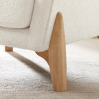 VANOMi 30.7 Inch Mid-century Modern Wide Upholstered Accent Armchair with Rubber Wood Legs