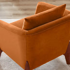 VANOMi 30.7 Inch Mid-century Modern Wide Upholstered Accent Armchair with Rubber Wood Legs