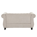 Morden Fort Chair, Loveseat 2-pcs Set Tufted Upholstered Chesterfield Furniture Set