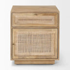 Grier Light Brown Wood w/ Cane Accent Table