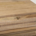 Grier Light Brown Wood w/ Cane Accent Table