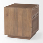 Grier Light Brown Wood w/ Cane Accent Table