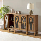 Katie 60 Farmhouse Style Sideboard with Glass Doors by HULALA HOME