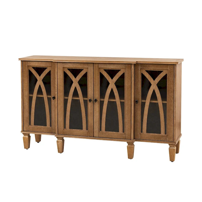 Katie 60 Farmhouse Style Sideboard with Glass Doors by HULALA HOME