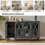 Katie 60 Farmhouse Style Sideboard with Glass Doors by HULALA HOME
