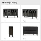 Katie 60 Farmhouse Style Sideboard with Glass Doors by HULALA HOME