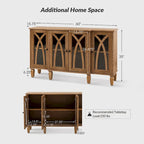 Katie 60 Farmhouse Style Sideboard with Glass Doors by HULALA HOME