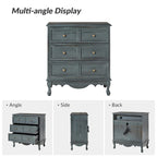 Pallantium Farmhouse 30Tall Distressed 3-Drawer Nightstand With Solid Wood Legs and Adjustable Feet by HULALA HOME