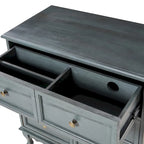 Pallantium Farmhouse 30Tall Distressed 3-Drawer Nightstand With Solid Wood Legs and Adjustable Feet by HULALA HOME