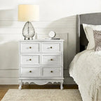 Pallantium Farmhouse 30Tall Distressed 3-Drawer Nightstand With Solid Wood Legs and Adjustable Feet by HULALA HOME