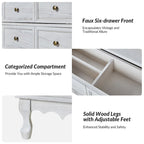 Pallantium Farmhouse 30Tall Distressed 3-Drawer Nightstand With Solid Wood Legs and Adjustable Feet by HULALA HOME