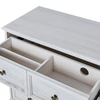Pallantium Farmhouse 30Tall Distressed 3-Drawer Nightstand With Solid Wood Legs and Adjustable Feet by HULALA HOME