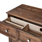Pallantium Farmhouse 30Tall Distressed 3-Drawer Nightstand With Solid Wood Legs and Adjustable Feet by HULALA HOME