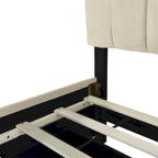 Velvet Queen Platform Bed - Tufted Headboard - 2 Drawers & Twin XL Trundle