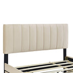 Velvet Queen Platform Bed - Tufted Headboard - 2 Drawers & Twin XL Trundle