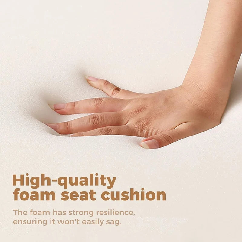 Linen Accent Chair - Wood Armrests - Metal Frame - Overstuffed Cushion