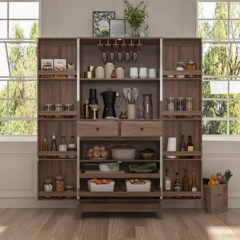 Multifunctional Kitchen Cabinetand Wine Cabinet Wine Glass Rack Pantry