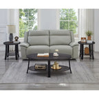 Anze Contemporary Oval Wood Shelf 3-Piece Coffee Table Set