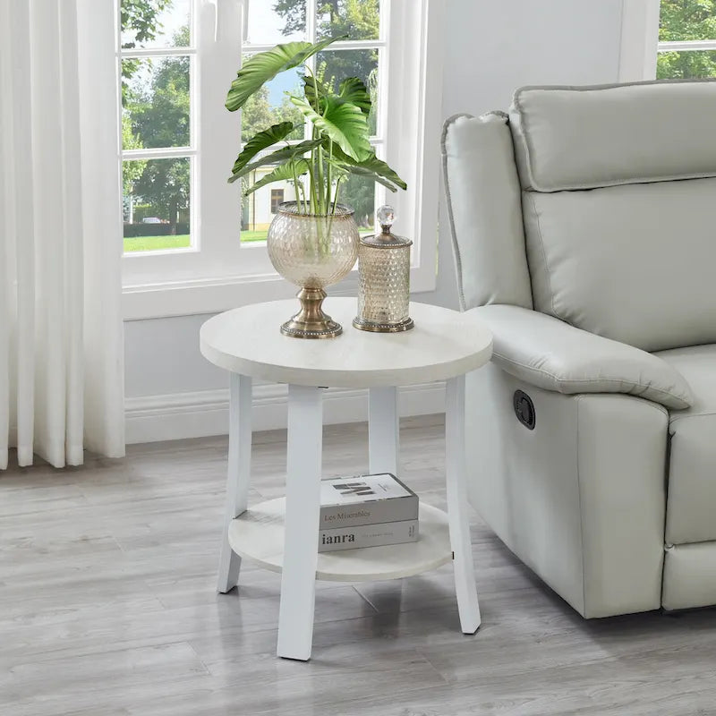Anze Contemporary Oval Wood Shelf 3-Piece Coffee Table Set