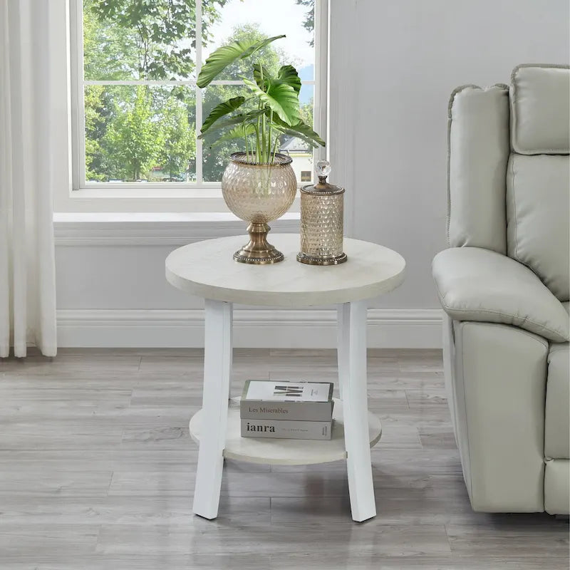 Anze Contemporary Oval Wood Shelf 3-Piece Coffee Table Set