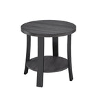 Anze Contemporary Oval Wood Shelf 3-Piece Coffee Table Set