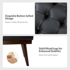 Felisa Modern Genuine Leather Tufted Bench With Solid Wood Base By HULALA HOME
