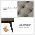 Felisa Modern Genuine Leather Tufted Bench With Solid Wood Base By HULALA HOME